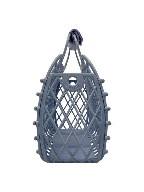 Fendi Tote Basket Small Light Blue Leather - Picture 2 of 15